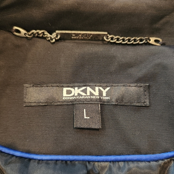 DKNY Black Womens Double Breasted Peacoat Large Pockets Lined Career Fall Work - Picture 11 of 13